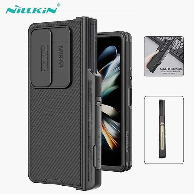 Psl Discount Village Phone Case For Samsung Galaxy Z Fold 4 Back Cover Pencil Holder Camera Lens Protector Kickstand TPU #9350005