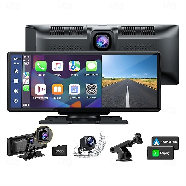 Wireless Car Stereo for Apple Carplay with 2.5K Dash Cam 1080P Backup Camera Portable Touchscreen GPS Navigation for Car Car Stereo Receiver with Bluetooth AirPlay AUX/FM #19085532