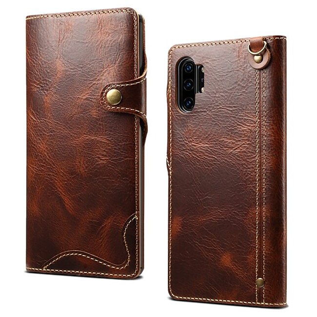 Psl Discount Village Phone Case For Samsung Galaxy S24 S23 S22 S21 S20 Plus Ultra Note 20 Ultra Full Body Case Leather Card Holder Solid Color Genuine Leather #7752143