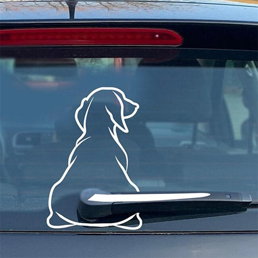Cartoon Cute Back Dog Rear Glass Sticker Car Sticker #9665201