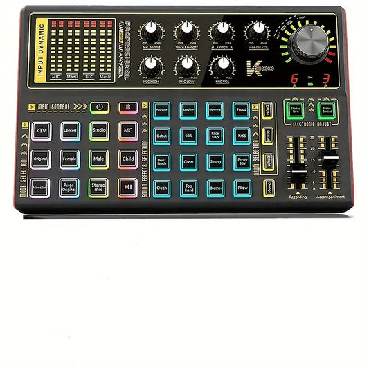 Professional Audio Mixer K300 Live Sound Card And Audio Interface Sound Board With Multiple DJ Mixer Effects Voice Changer And LED Light Prefect For #9755550