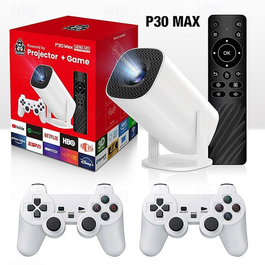 Android 11 Gaming Projector P30MAX 64GB TF Card Wireless Gaming Controller Dual WIFI 1280*720P Home Theater Portable Projector #12470125