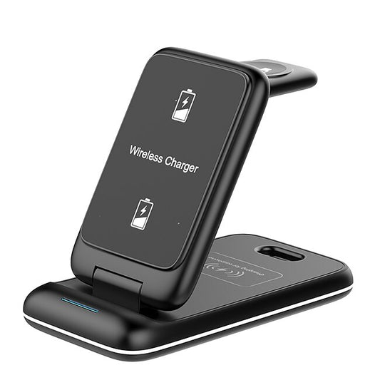 Psl Discount Village 3 in 1 Foldable 15W Fast Wireless Charger Stand For iPhone 14 13 12 Pro Max Apple Watch Airpods Pro Wireless Charging Station #9658802