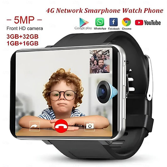 696 DM100 Smart Watch 2.86 inch 4G LTE Cellular Smartwatch Phone Bluetooth Pedometer Call Reminder Heart Rate Monitor Compatible with Android iOS Men GPS Hands-Free Calls with Camera IP 67 52mm Watch #15884371