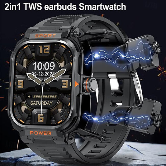 2 in 1 Smart Watch With Earbuds Smartwatch TWS Bluetooth Earphone Heart Rate Blood Pressure Monitor Sport Watch Fitness Watch #15000549
