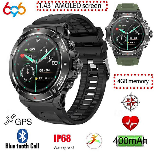 696 nx8pro Smart Watch 1.43 inch Smart Band Fitness Bracelet Bluetooth Pedometer Call Reminder Sleep Tracker Compatible with Android iOS Men GPS Hands-Free Calls Message Reminder IP 67 49mm Watch Case #18535913