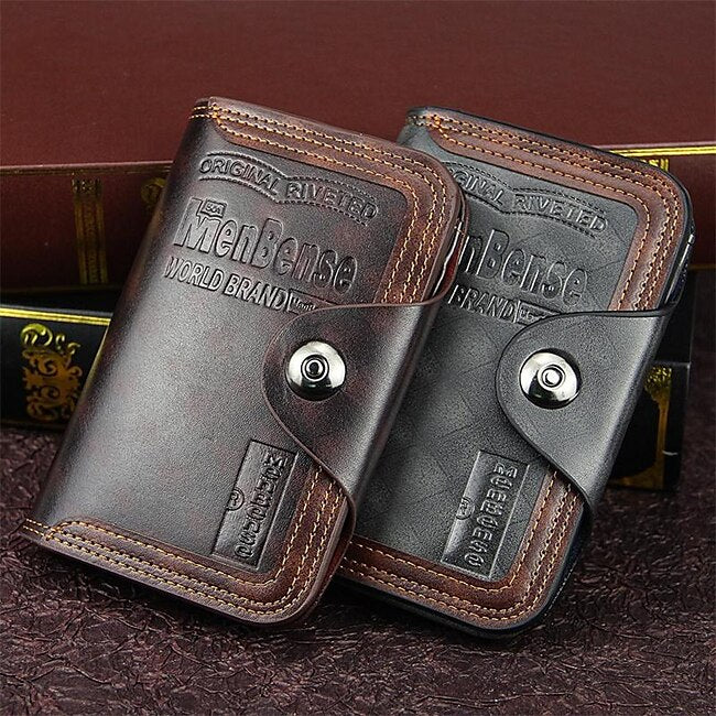 New Men Credit Card Holder Wallet Leather Short Male Purse With Coin Pocket Card Holder Trifold Wallet Men's Clutch Money Bag Coin Purses #9545506