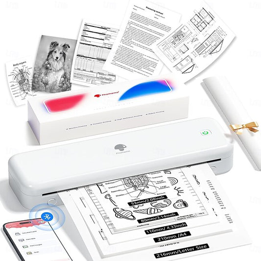 Phomemo M834 Portable Printer Wireless Bluetooth Thermal Printer Support Multi-Size Thermal Paper #13428076