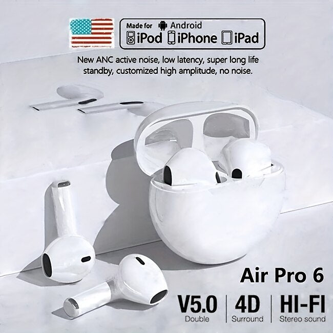 Pro6 Wireless Bluetooth Headphones Tws Earphones Mini Heaset with Charging Case Waterproof Earbuds for All Phone Huawei iPhone #9572567