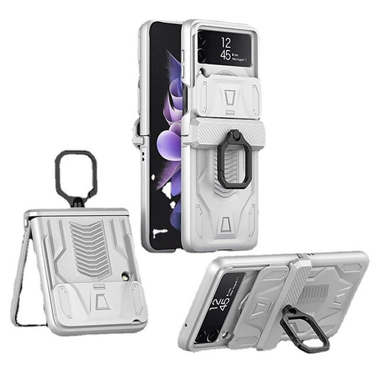 Psl Discount Village Phone Case For Samsung Galaxy Z Flip 4 Z Flip 3 Heavy Duty Ring Holder Magnetic Camera Lens Protector Solid Colored PC #9234173
