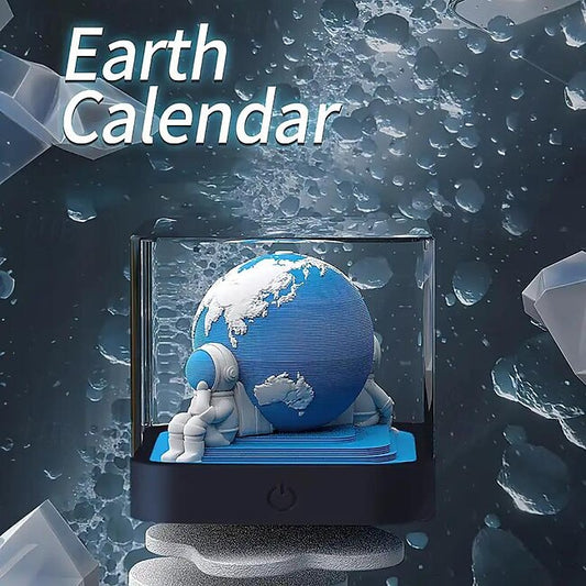 3D Art 2024  2025 Calendar Memo Pad - Creative Earth Paper Carving Sticky Note with Tear-off Calendars Everyday Planner English Language #12195103