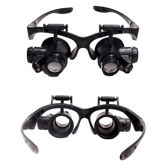 LED Lamp Jeweler Magnifier 15X 20X 25X Lens Magnifying Eye Glasses Loupe Jewelry Appraisal Watch Repair #9745441