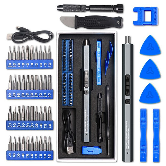 Psl Discount Village Electric Screwdriver Set 50 In 1 Precision Hex Torx Bits Magnetic Screwdrivers With LED Light Phone Repair Electric Tool #9579769