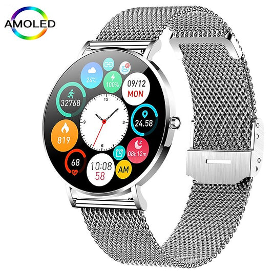 Ultra-Thin Smartwatch Women AMOLED 360*360 HD Screen Always On Display Call Reminder Smart Watch Waterproof Sports Clocks #9375570