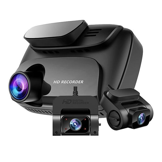 3 Channel Dash Cam 1080P Front1080P Interior1080P Rear Triple Dash Camera  IR Night Vision Built-in GPS Parking Mode Motion Detection G-Sensor Support 256GB Card #9252292