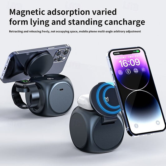 Psl Discount Village Wireless Charger Wireless Charging Station CE Certified Magnetic 3 in 1 For Smart Watch Compatible with any wireless charging enabled devices #13369442