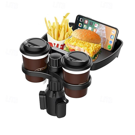 Psl Discount Village Multifunctional Car Cup Holder Attachable with 360 Degree Tray Swivel Adjustable Car Food Eating Tray Table for Cup Holders #11101501