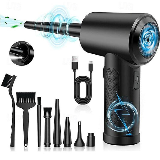 Compressed Air Duster for Computers Protable Cordless Air Blower Computer Cleaning with LED Light for PC Keyboard Crumbs Car #11019894