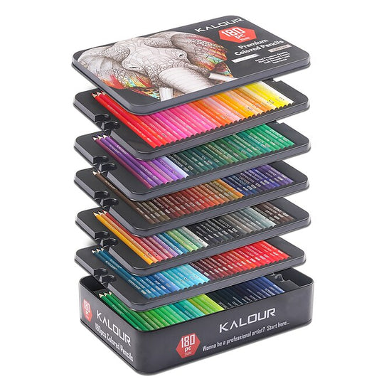 180 Pcs Professional Colored Pencils, Drawing Pencils Lead 3.0mm, Tin Box Package, 180 Colors Set Wood Colored Pencils for Adult Artists., Back to School Gift #9161256