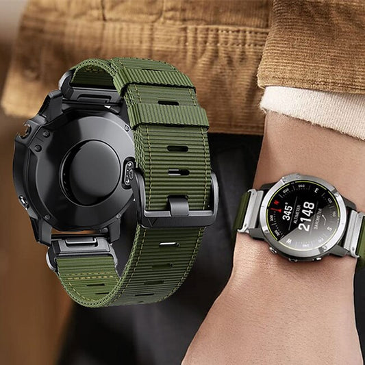 Psl Discount Village Watch Band for Garmin Fenix 7 7X 6 6X Forerunner 955 945 935 Instinct 2X Solar Epix Approach S62 S60 Marq Descent G1 Quatix 7 Nylon Replacement  Strap Quick Fit 22 26mm Military Protective Wristband #9499455