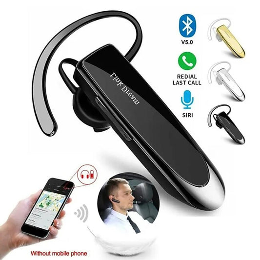 Bluetooth Earpiece V5.0 Wireless Handsfree Headset with Microphone 24 Hrs Driving Headset 60 Days Standby Time for IPhone Android Samsung Laptop Trucker Driver #9651651