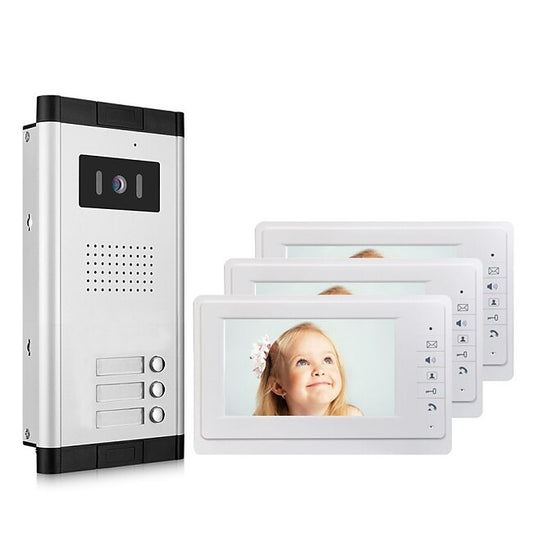 Apartment Video Door Phone Intercom Doorbell Camera 7 Inch LCD Display Monitor for One to Three Family Camera 700TVLine CMOS 3.6mm Lens Hands-free #6192266
