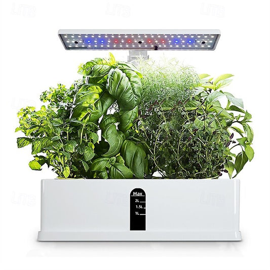 Smart Hydroponics Growing System Indoor Herb Garden Kit 9 Pods Automatic Timing with Height Adjustable 15W LED Grow Lights 2L Water Tank Smart Water Pump for Home #14640887