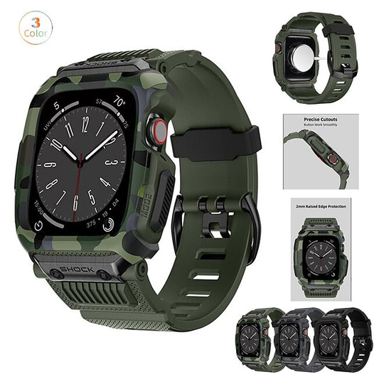 Psl Discount Village Military Protective Compatible with Apple Watch band Adjustable Breathable Silicone Strap Replacement Wristband for Series SE / 6/5/4 44mm Series 8/7 45mm Series 3/2/1 42mm #9378506