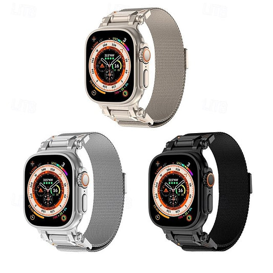 Psl Discount Village Solo Loop Compatible with Apple Watch band 42mm 44mm 45mm 49mm Metal Clasp Adjustable Stainless Steel Strap Replacement Wristband for iwatch Ultra 2 Series 9 8 7 SE 6 5 4 3 2 1 #16091788