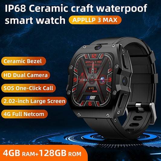 LOKMAT APPLLP 3 MAX Smart Watch 2.02 inch 4G LTE Cellular Smartwatch Phone 3G 4G Bluetooth Pedometer Call Reminder Activity Tracker Compatible with Android iOS Women Men GPS Hands-Free Calls #9637084