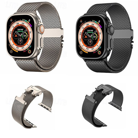 Psl Discount Village Sport Band Milanese Loop Compatible with Apple Watch band 38mm 40mm 41mm 42mm 44mm 45mm 49mm Metal Clasp Stainless Steel Strap Replacement Wristband for iwatch Ultra 2 Series 9 8 7 SE 6 5 4 3 2 1 #10086647