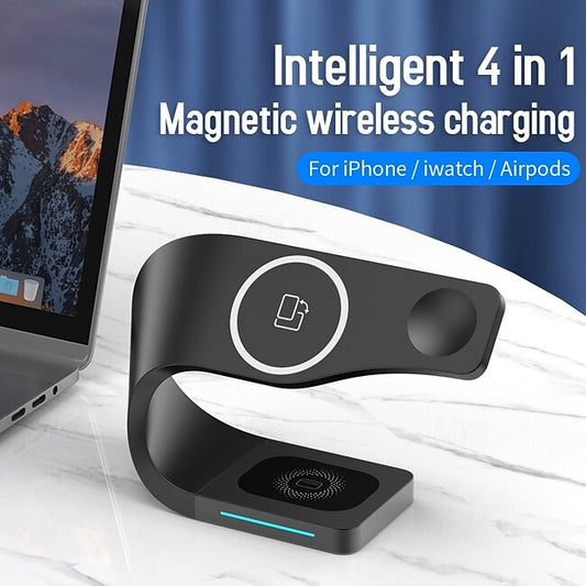 Psl Discount Village Wireless Charger Wireless Charging Station CE Certified Magnetic 4 in 1 Security Protection For Compatible with any wireless charging enabled devices Airpods 3 2 Pro 2 #16447172