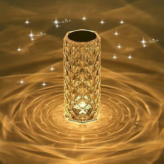 Crystal Table Lamp Rose Light LED Projector 3 Colors Touch Adjustable Romantic Diamond Atmosphere Light USB Touch Night Light For Bar, Bedroom, Christmas Valentine's Gift For Kids Girls Lover #9427630
