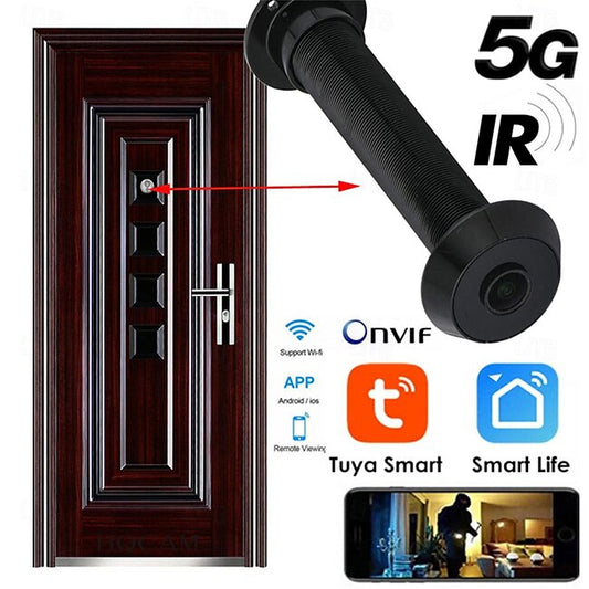 5G WiFi 15.8mm Door Camera Eye-hole Diameter tuya Mini Peephole Security Door Cat Eye Wide Angle IR Infrared Night Vision P2P ONVIF 1080P 2MP TF Card #10706886
