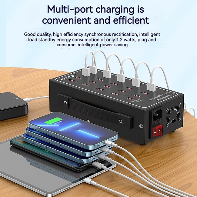 Multi USB Charger USB Fast Charging Station Universal Carregador Portatil For Iphone 15 Samsung Xiaomi Ipad Tablet 10/20/30/40/50/60 Port #9645472