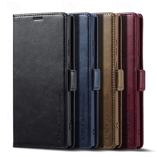 Phone Case For Samsung Galaxy S24 S24 Ultra Plus S24 FE S23 S22 S21 S20 Ultra Plus FE A54 A34 A14 A53 A52 A13 5G Flip Cover with Stand Holder Magnetic Card Slot Retro TPU PU Leather #15329518