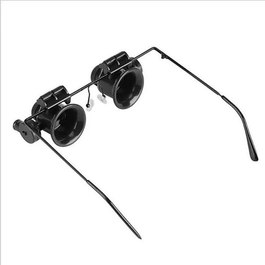 20X LED Magnifier Glasses Double Eye Jewelery Watch Repair Tools Lamp Loupes Eyewear Magnifying Glass Light #9645523