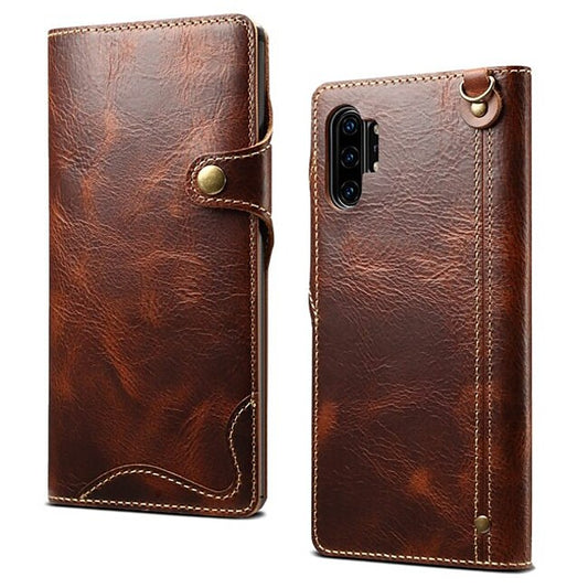 Psl Discount Village Phone Case For Samsung Galaxy S24 S23 S22 S21 S20 Plus Ultra Note 20 Ultra Full Body Case Leather Card Holder Solid Color Genuine Leather #7752143